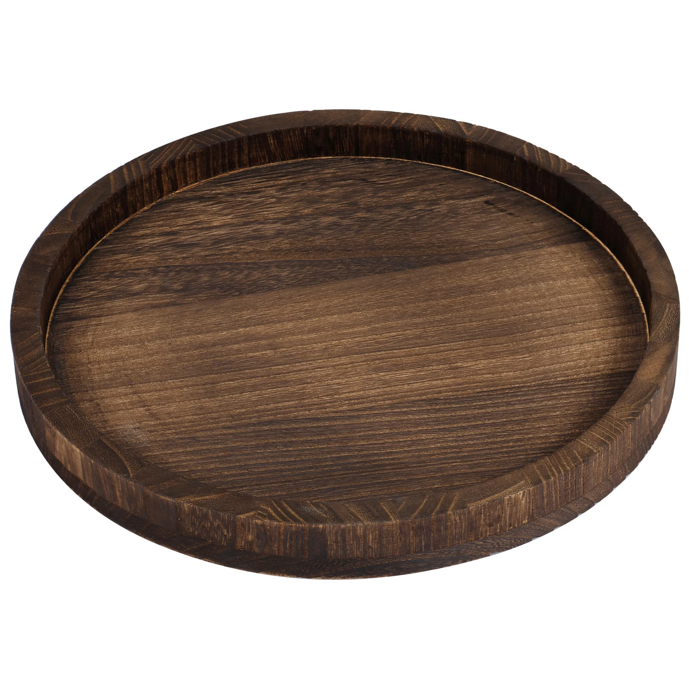 Bandeja Redonda de Madeira Retrô 30cm – Decorativa, Multiuso, Suporte para Velas e Mesa