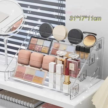 Transparent Storage Box Makeup Organizer Cosmetic Display Case Jewelry Organizer Desktop Holder Clear Makeup Organizer