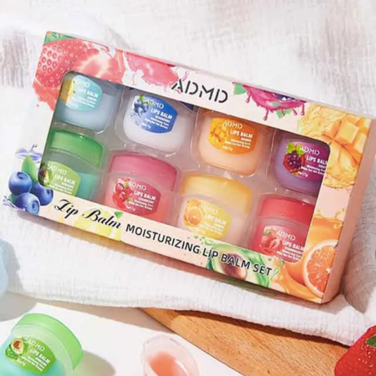 8-piece Fruit Lip Balm Set - The perfect ordinary lip balm alternative with natural ingredients
