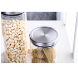 Potes de Vidro com Tampa de Aço Inox