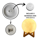 Luz de Lua LED 3D – Luz Noturna Galáxia, Presente para Crianças, Decoração de Quarto