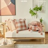 Capa de Almofada de Linho com Franjas – Decorativa para Sofá, Cadeira e Cama, 45x45 / 30x50cm
