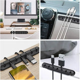 Organizador de Cabos USB de Silicone, Enrolador de Cabo, Clipes para Gerenciamento de Mesa, Suporte para Mouse, Fone de Ouvido e Acessórios