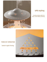 Difusor de Aromas UFO com Controle Remoto e 7 Luzes Coloridas – Umidificador Aromatérapico