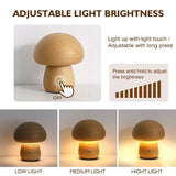 Luminária de Mesa Cogumelo Recarregável – Toque, Portátil, Regulável, Decoração para Quarto e Cabeceira