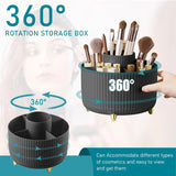 Porta Pincéis Giratório 360° com 5 Compartimentos, Organizador de Cosméticos para Esmaltes, Skincare e Perfumes, Bancada e Banheiro