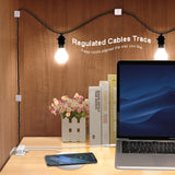 Organizador de Cabos, Clipes para Gerenciamento de Cabos, Suporte para Carregador de Celular, Ajustável, Kit 6+1