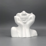 Porta Pincéis de Maquiagem, Decoração de Mesa com Rosto Humano, Vaso Organizador para Pincéis, Lápis de Sobrancelha e Batom, Material Plástico