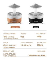 Difusor de Aromas UFO com Controle Remoto e 7 Luzes Coloridas – Umidificador Aromatérapico