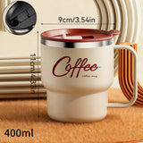 Caneca Térmica de Aço Inox 304 com Tampa e Alça – Dupla Camada, 400ml ou 480ml, Reutilizável