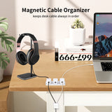 Organizador de Cabos, Clipes para Gerenciamento de Cabos, Suporte para Carregador de Celular, Ajustável, Kit 6+1