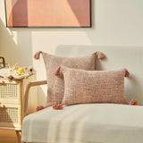 Capa de Almofada de Linho com Franjas – Decorativa para Sofá, Cadeira e Cama, 45x45 / 30x50cm