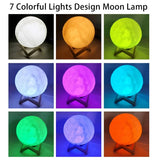 Luz de Lua LED 3D – Luz Noturna Galáxia, Presente para Crianças, Decoração de Quarto