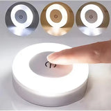 Luz Noturna LED Touch Magnética – 3 Tons, Recarregável USB, para Quarto, Corredor e Armário