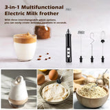 Mixer Elétrico Recarregável 3 Velocidades – Espumador de Leite para Café, Cappuccino e Chocolate Quente