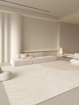 Tapete Japonês Minimalista para Sala e Quarto – Macio, Antiderrapante e Felpudo