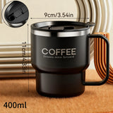 Caneca Térmica de Aço Inox 304 com Tampa e Alça – Dupla Camada, 400ml ou 480ml, Reutilizável