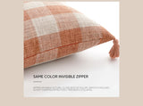 Capa de Almofada de Linho com Franjas – Decorativa para Sofá, Cadeira e Cama, 45x45 / 30x50cm