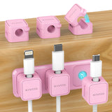 Organizador de Cabos, Clipes para Gerenciamento de Cabos, Suporte para Carregador de Celular, Ajustável, Kit 6+1
