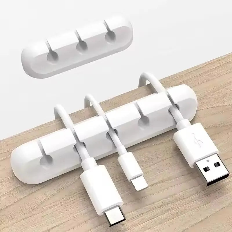 Organizador de Cabos USB de Silicone, Enrolador de Cabo, Clipes para Gerenciamento de Mesa, Suporte para Mouse, Fone de Ouvido e Acessórios