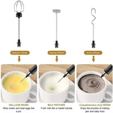 Mixer Elétrico Recarregável 3 Velocidades – Espumador de Leite para Café, Cappuccino e Chocolate Quente