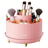 Porta Pincéis Giratório 360° com 5 Compartimentos, Organizador de Cosméticos para Esmaltes, Skincare e Perfumes, Bancada e Banheiro