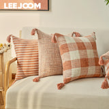 Capa de Almofada de Linho com Franjas – Decorativa para Sofá, Cadeira e Cama, 45x45 / 30x50cm