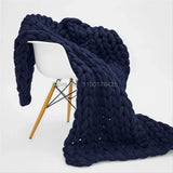 Manta Tricô Chunky Nórdica – 100% Poliéster, Grossa e Macia, para Sofá e Decoração