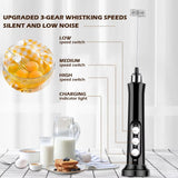 Mixer Elétrico Recarregável 3 Velocidades – Espumador de Leite para Café, Cappuccino e Chocolate Quente