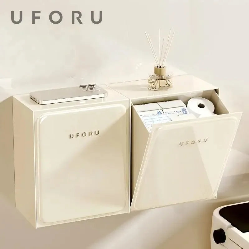 Organizador de Banheiro, Armário para Papel Higiênico de Grande Capacidade com Fixação na Parede, Caixa Organizadora sem Furos, Acessórios para Banheiro