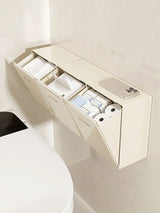 Organizador de Banheiro, Armário para Papel Higiênico de Grande Capacidade com Fixação na Parede, Caixa Organizadora sem Furos, Acessórios para Banheiro