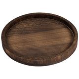 Bandeja Redonda de Madeira Retrô 30cm – Decorativa, Multiuso, Suporte para Velas e Mesa