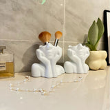 Porta Pincéis de Maquiagem, Decoração de Mesa com Rosto Humano, Vaso Organizador para Pincéis, Lápis de Sobrancelha e Batom, Material Plástico