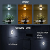 Luz Noturna LED Touch Magnética – 3 Tons, Recarregável USB, para Quarto, Corredor e Armário