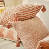 Capa de Almofada de Linho com Franjas – Decorativa para Sofá, Cadeira e Cama, 45x45 / 30x50cm