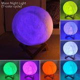Luz de Lua LED 3D – Luz Noturna Galáxia, Presente para Crianças, Decoração de Quarto