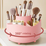 Porta Pincéis Giratório 360° com 5 Compartimentos, Organizador de Cosméticos para Esmaltes, Skincare e Perfumes, Bancada e Banheiro