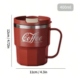Caneca Térmica de Aço Inox 304 com Tampa e Alça – Dupla Camada, 400ml ou 480ml, Reutilizável
