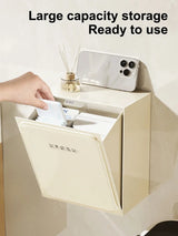 Organizador de Banheiro, Armário para Papel Higiênico de Grande Capacidade com Fixação na Parede, Caixa Organizadora sem Furos, Acessórios para Banheiro