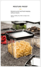 Potes Herméticos para Cozinha – Organizador de Grãos e Temperos, Plástico PET, Estilo Japonês