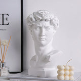 Escultura Busto Davi em Resina – Arte Abstrata Europeia para Decoração Moderna