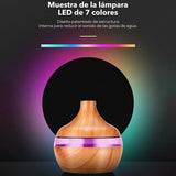 Umidificador USB Ultrassônico com Design de Madeira – Difusor de Aromas e Névoa Fria para Casa