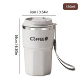 Caneca Térmica de Aço Inox 304 com Tampa e Alça – Dupla Camada, 400ml ou 480ml, Reutilizável
