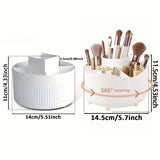 Porta Pincéis Giratório 360° com 5 Compartimentos, Organizador de Cosméticos para Esmaltes, Skincare e Perfumes, Bancada e Banheiro