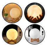 Luz de Lua LED 3D – Luz Noturna Galáxia, Presente para Crianças, Decoração de Quarto