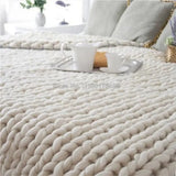 Manta Tricô Chunky Nórdica – 100% Poliéster, Grossa e Macia, para Sofá e Decoração