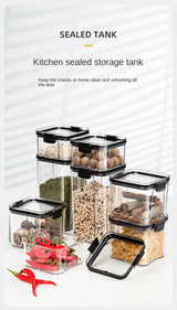 Potes Herméticos para Cozinha – Organizador de Grãos e Temperos, Plástico PET, Estilo Japonês