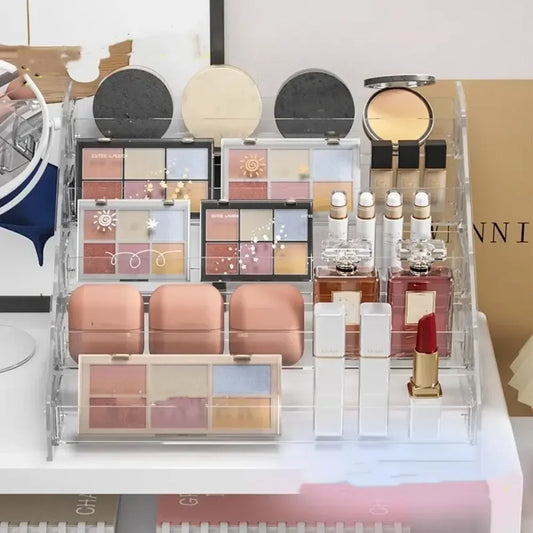 Transparent Storage Box Makeup Organizer Cosmetic Display Case Jewelry Organizer Desktop Holder Clear Makeup Organizer