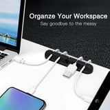 Organizador de Cabos USB de Silicone, Enrolador de Cabo, Clipes para Gerenciamento de Mesa, Suporte para Mouse, Fone de Ouvido e Acessórios