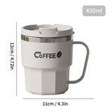Caneca Térmica de Aço Inox 304 com Tampa e Alça – Dupla Camada, 400ml ou 480ml, Reutilizável